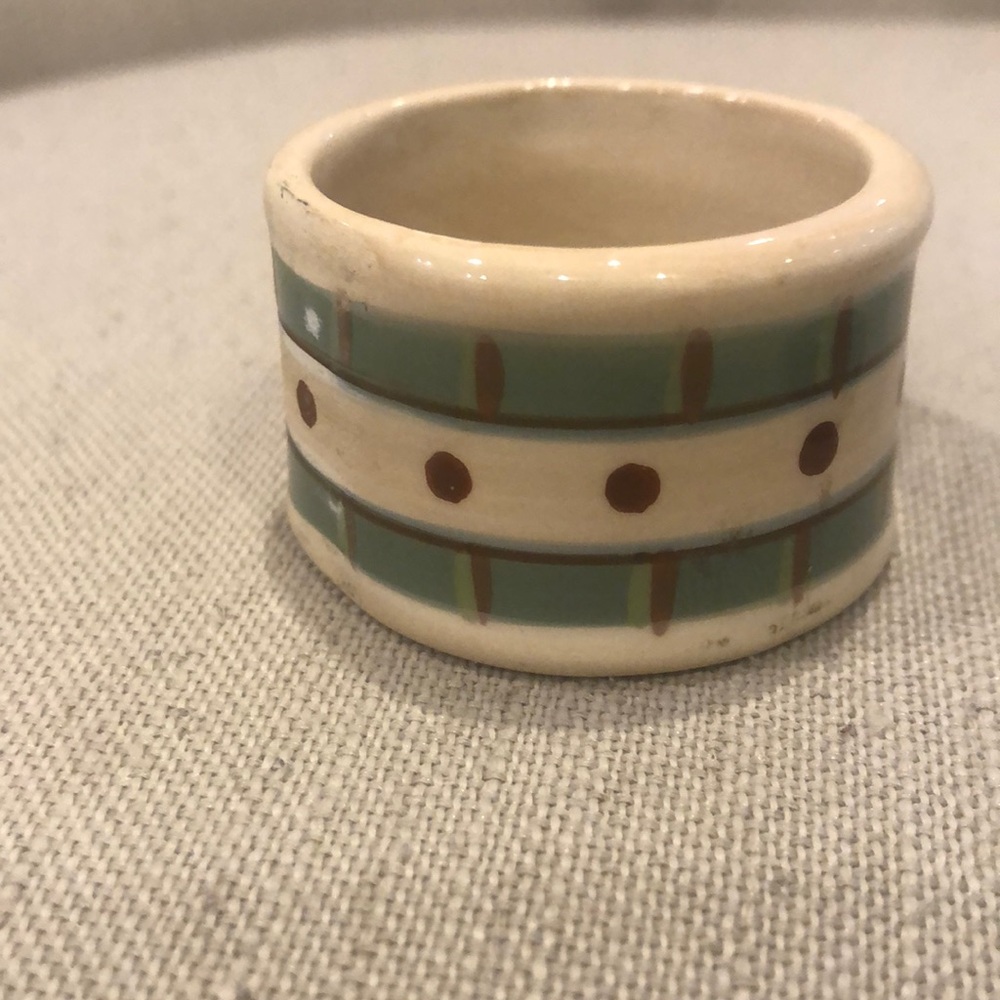 Retro Colorful Ceramic Napkin Rings Set - Picture 2 of 5
